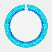 Blue Snowflake Editable Ornament (Achterkant)