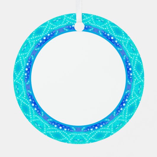 Blue Snowflake Editable Ornament (Achterkant)