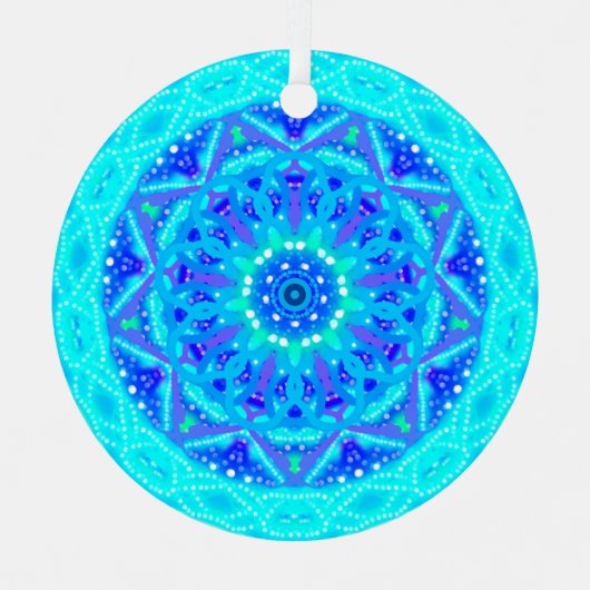 Blue Snowflake Editable Ornament (Voorkant)