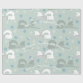 Blue Snowflake Family Name Shiba in Aztec Sweater Cadeaupapier (Vlak)