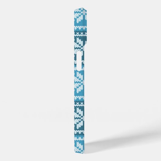 Blue Snowflake Faux Knit Sweater Pattern Monogram Case-Mate iPhone Case (Achterkant / Rechts)