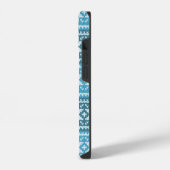 Blue Snowflake Faux Knit Sweater Pattern Monogram iPhone Hoesje (Linkerkant)