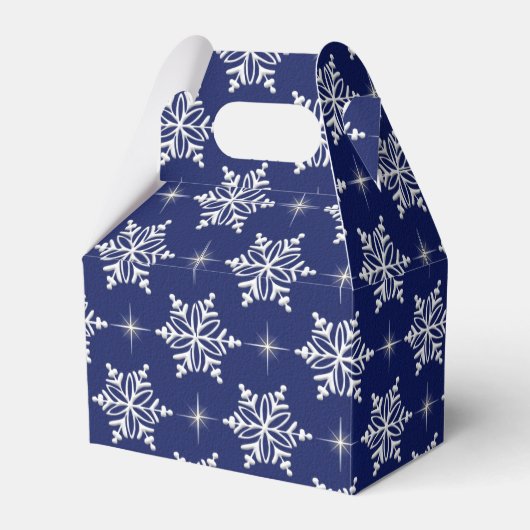 Blue Snowflake Favor Box Bedankdoosjes (Voorkant Zijde)