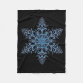 Blue Snowflake Fleece Blanket (Voorkant)