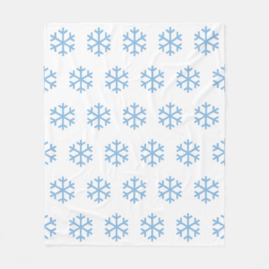 Blue Snowflake Fleece Blanket (Voorkant)