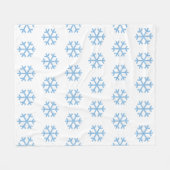 Blue Snowflake Fleece Blanket (Voorkant (Horizontaal))