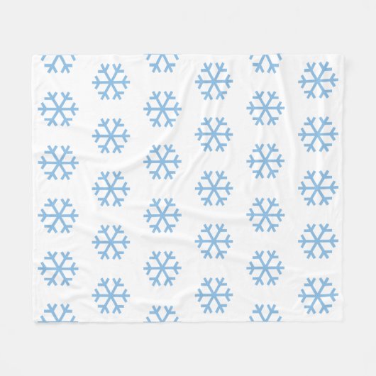Blue Snowflake Fleece Blanket (Voorkant (Horizontaal))