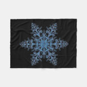 Blue Snowflake Fleece Blanket Deken (Voorkant (Horizontaal))