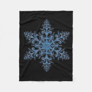 Blue Snowflake Fleece Blanket Deken
