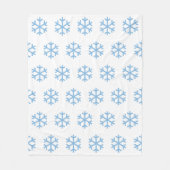 Blue Snowflake Fleece Blanket Deken (Voorkant)