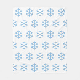 Blue Snowflake Fleece Blanket Deken