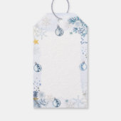 Blue Snowflake Flower Winter Baby Shower  Cadeaulabel (Achterkant)