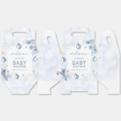 Blue Snowflake Flower Winter Baby Shower Welcome Bedankdoosjes (Ongevouwen)