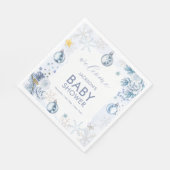 Blue Snowflake Flower Winter Baby Shower Welcome Servet (Hoek)