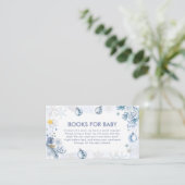 Blue Snowflake Flower Winter Books Baby Shower  Informatiekaartje (Staand voorkant)