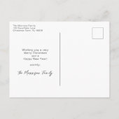 Blue Snowflake Foto Kerst Briefkaart (Achterkant)