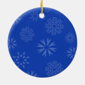 Blue Snowflake Gepersonaliseerd Foto Ornament (Achterkant)