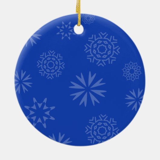Blue Snowflake Gepersonaliseerd Foto Ornament (Achterkant)