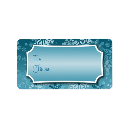 Blue Snowflake Gift Label (Voorkant)