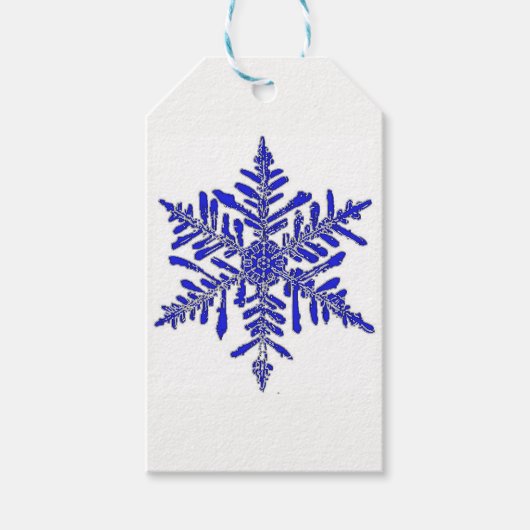 Blue Snowflake Gift Label Cadeaulabel (Voorkant)