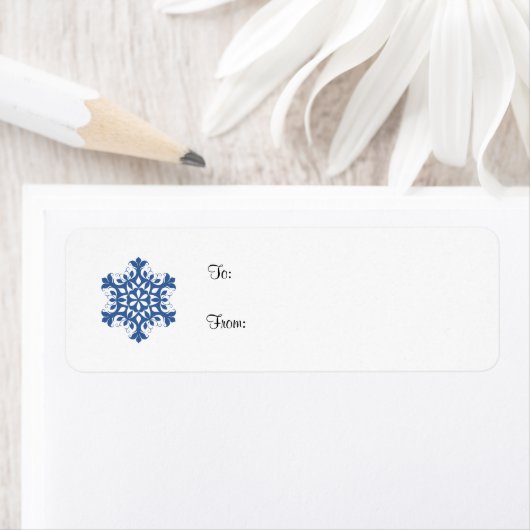 Blue Snowflake Gift Label Label (Insitu)