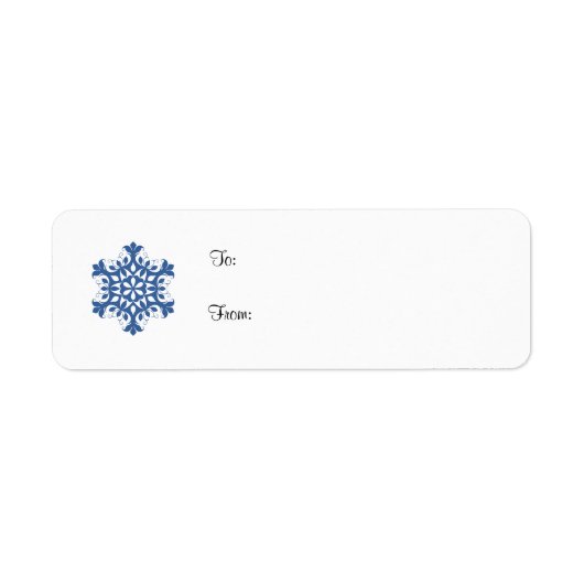 Blue Snowflake Gift Label Label (Voorkant)