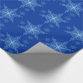 Blue Snowflake Gift Wrap Cadeaupapier (Hoek)