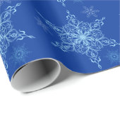 Blue Snowflake Gift Wrap Cadeaupapier (Rol Hoek)