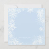 Blue Snowflake Girls Kerst Baby shower Kaart (Achterkant)