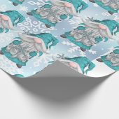 Blue Snowflake Gnome Cadeaupapier (Hoek)