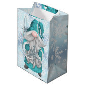 Blue Snowflake Gnome Medium Cadeauzakje (Voorkant Gekanteld)