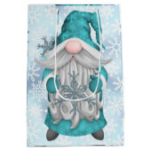 Blue Snowflake Gnome Medium Cadeauzakje (Achterkant)