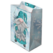 Blue Snowflake Gnome Medium Cadeauzakje (Achterkant Gekanteld)
