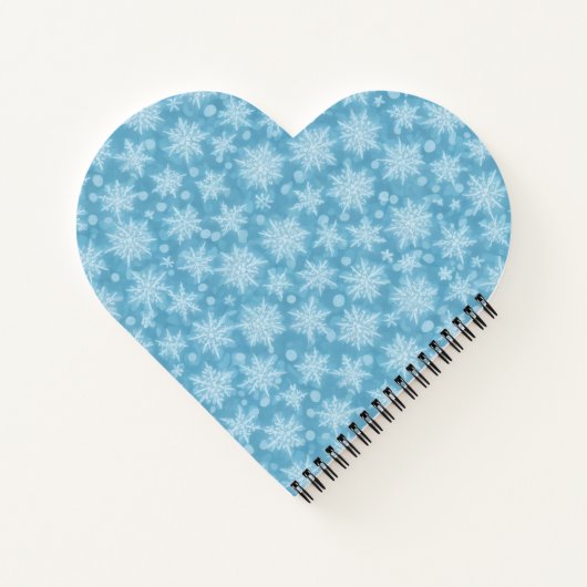 Blue Snowflake Heart Notitieboek (Achterkant)