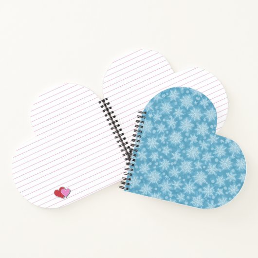 Blue Snowflake Heart Notitieboek (Binnen)