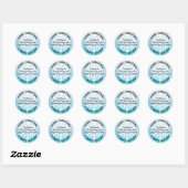Blue Snowflake Holiday - kerstlabel Ronde Sticker (Vel)