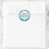 Blue Snowflake Holiday - kerstlabel Ronde Sticker (Tas)