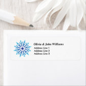Blue Snowflake Holiday Return Address Label (Insitu)