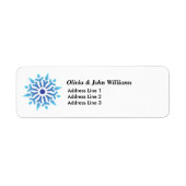 Blue Snowflake Holiday Return Address Label (Voorkant)