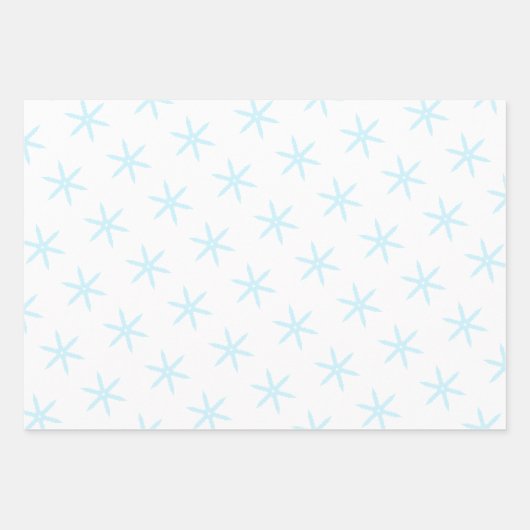 Blue Snowflake Inpakpapier Vel (Voorkant 2)