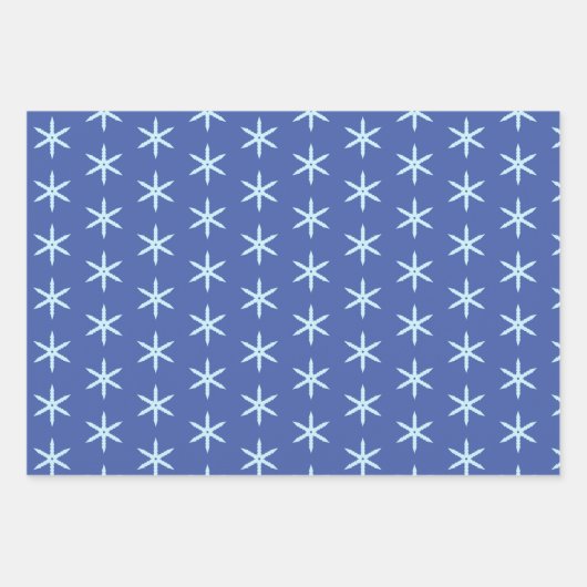 Blue Snowflake Inpakpapier Vel (Voorkant)
