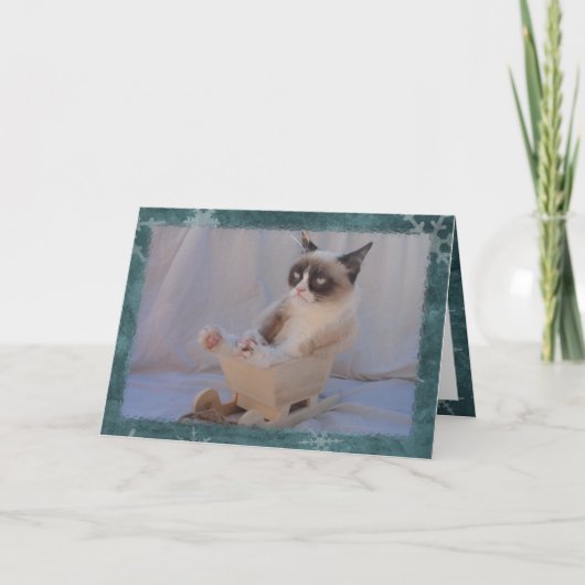 Blue Snowflake-kaart | Door de.... NEE! Feestdagen Kaart (Voorkant)