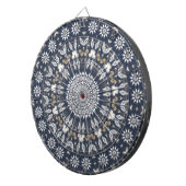 Blue Snowflake Kaleidoscope Dartbord (Voorkant Rechts)