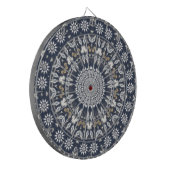 Blue Snowflake Kaleidoscope Dartbord (Voorkant Links)