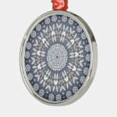 Blue Snowflake Kaleidoscope Metalen Ornament (Links)
