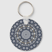 Blue Snowflake Kaleidoscope Sleutelhanger (Voorkant)