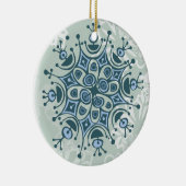 Blue Snowflake Keramisch Ornament (Rechts)