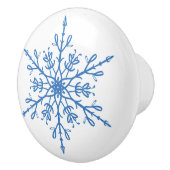 Blue Snowflake Keramische Knop (Rechts)