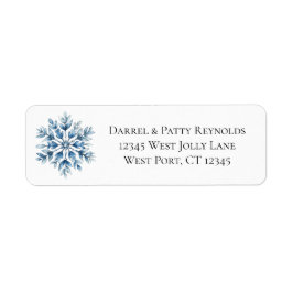 Blue Snowflake kerst Etiket