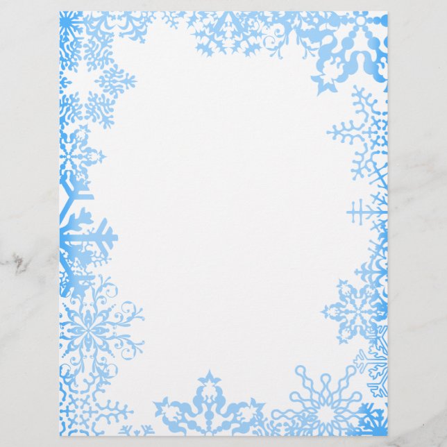 Blue Snowflake-kerstBriefpapier (Voorkant)